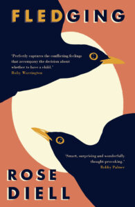 Cover of Fledging - an image of two blackbirds and an egg